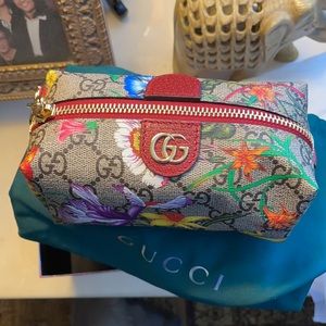 Gucci floral cosmetic bag